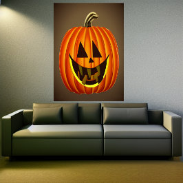 Sorria, sou uma abóbora feliz | AI Art Poster