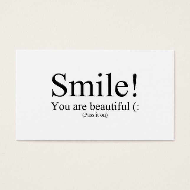 Sorria! Você é bonita (: (Frente)