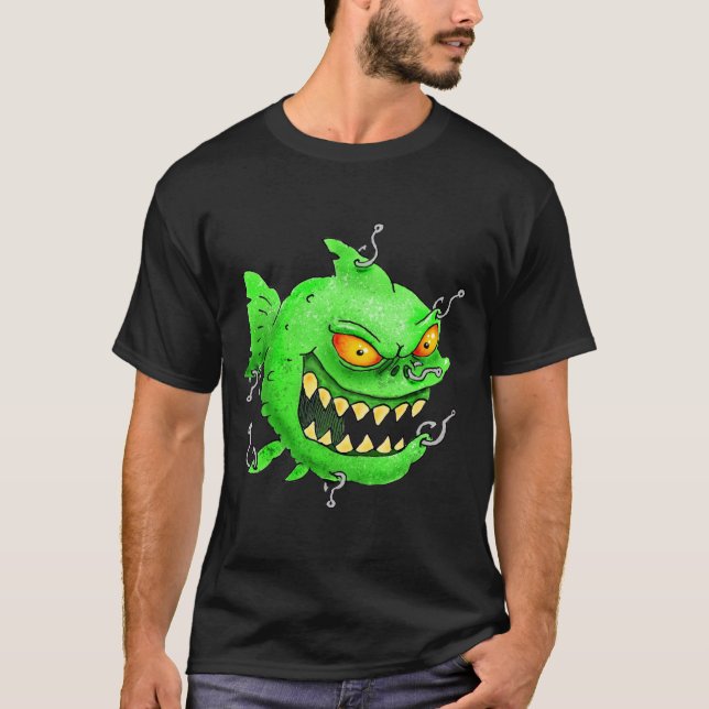 sorrindo a camisa dos monsterfish (Frente)