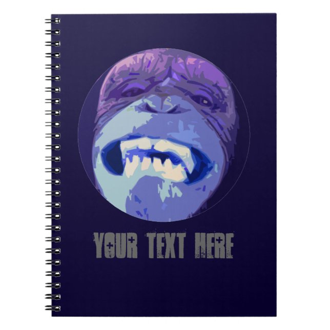 Sorrindo o caderno espiral da cara do macaco do (Frente)