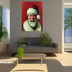 Sorrindo Papai Noel AI Art Poster