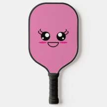 Sorrir De Kawaii Face Em Patilho De Pickleball Ros