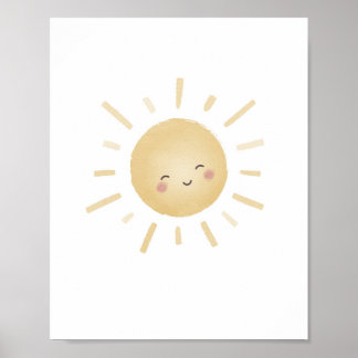 Sorriso Poster de decoração neutra solar amarela