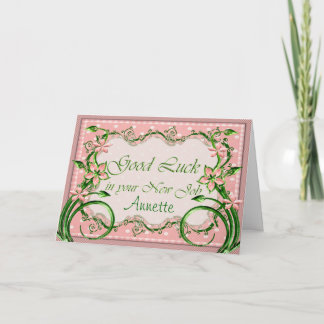 Sorte cor-de-rosa de Polkadot boa no cartão de
