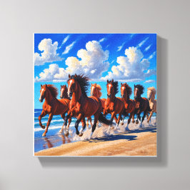 sorte de pintura de canvas de oito cavalos