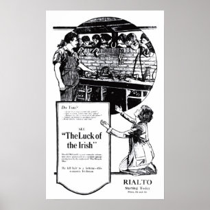 "Sorte" do poster 1920 irlandês do anúncio do