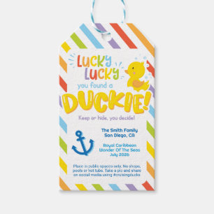 Sorte Que Encontrou Um Duckie! Etiquetas do Pato d
