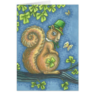 SORTE VITELOS DE CARTÃO DE GREETING SQUIRRECHAUN I