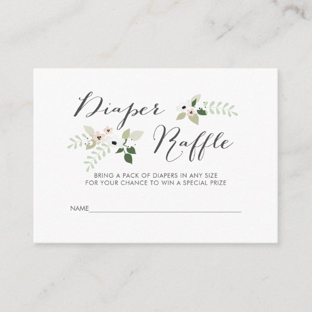 Sorteio de Fraldas Meadow Blooms, cartão de convit (Frente)