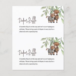 Sorteio de Fraldas Orçamento Vaca Vegetação Cartão