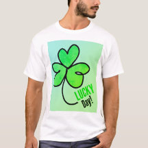 sortudo verde com fundo verde T-Shirt