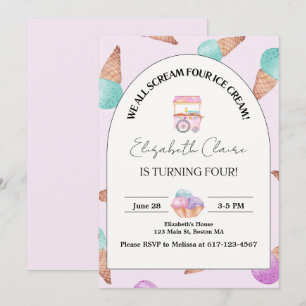 Sorvete 4º Convite de Aniversário