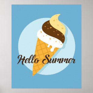 Sorvete Alô poster de cores personalizadas