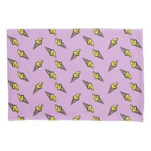 Sorvete amarelo em roxo