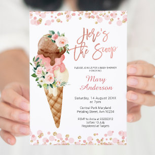 sorvete Aqui está o Convite para Chás de fraldas