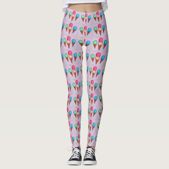 Sorvete Cones Leggings femininas (Frente)