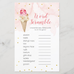 Sorvete Cor-de-Rosa do Jogo do Word Scramble