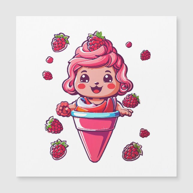 Sorvete de framboesa Kawaii (Frente)