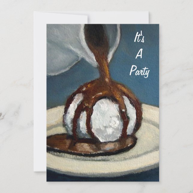 Sorvete e Chocolate: Convite de festas:Arte (Frente)