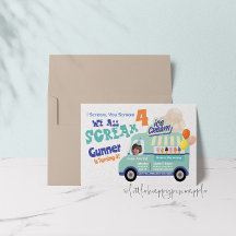 Sorvete Gritar 4 Convites de aniversário