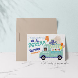 Sorvete Gritar 4 Convites de aniversário