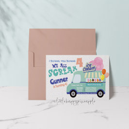 Sorvete Gritar 4 Convites de aniversário