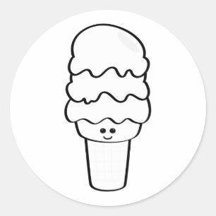 Sorvete Kawaii com os adesivos