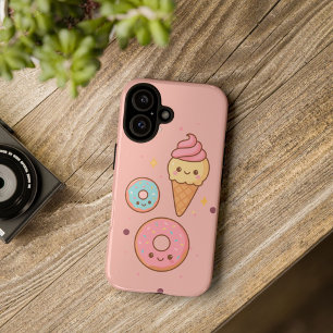 Sorvete Kawaii e Capa de telefone Rosquinha  