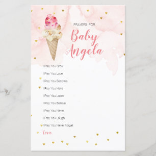 Sorvete Pink Blush Glitter Orações para o Bebê 