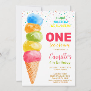 Sorvete qualquer idade Convite de aniversário