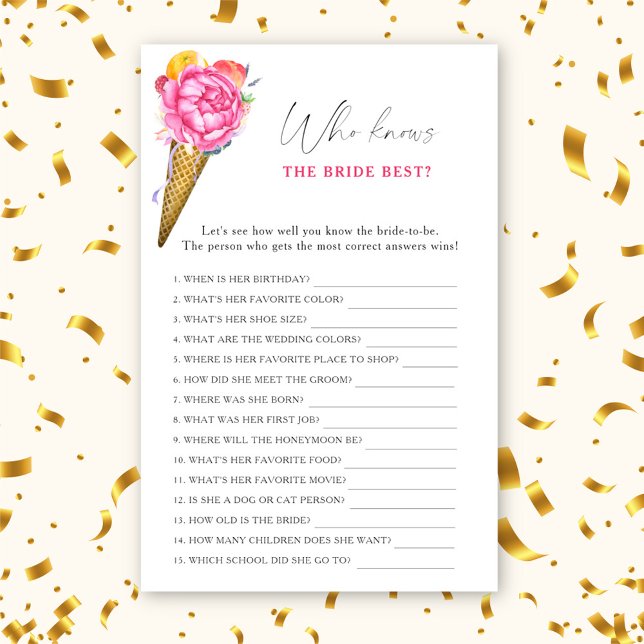 Sorvete - Quem conhece melhor a noiva jogo (Criador carregado)