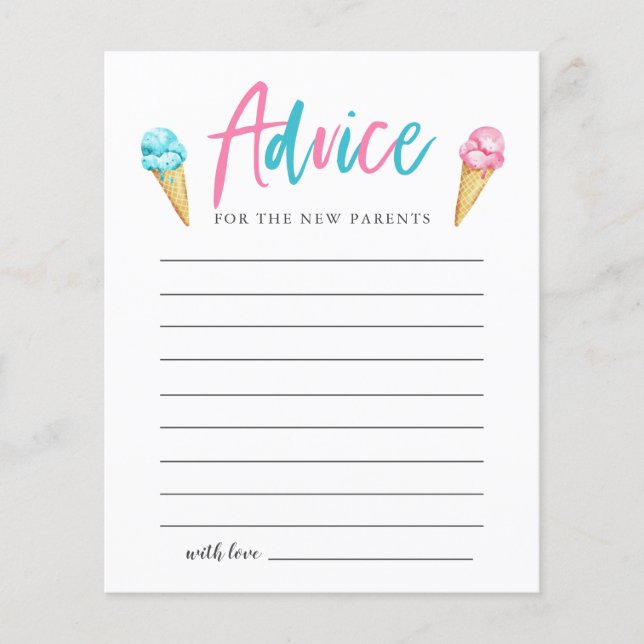 Sorvete Sexo - Cartão de Aviso da Parte Reveladora (Frente)