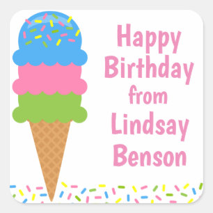 Sorvete Sprinkles com autocolantes personalizados