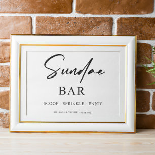 Sorvete Sundae Bar Sinal Poster de Casamento