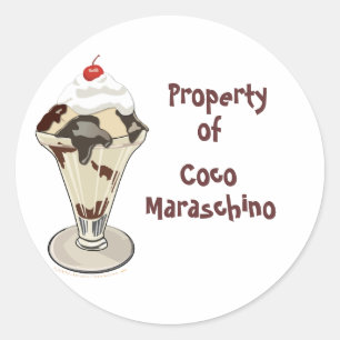 Sorvete Sundae Hot Fudge Autocolantes Personalizad