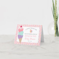 Sorvete Sundae Sprinkled Baby Cartões de agradecim