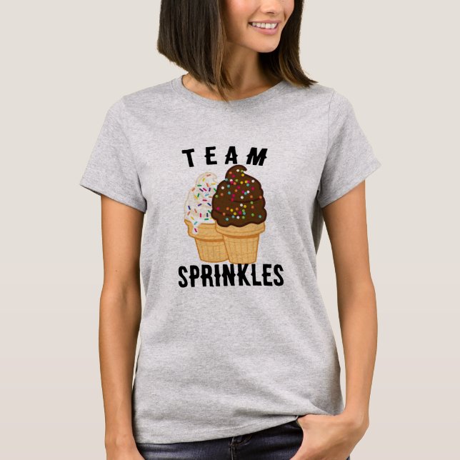 Sorvete T-Shirt da Equipe Sprinkles - Faca feminin (Frente)