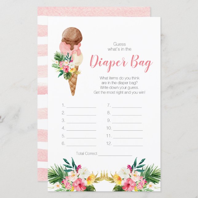 Sorvete tropical adivinha o que há na Fralda? (Frente/Verso)