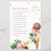 Sorvete tropical Bridal Encontre o jogo de convida