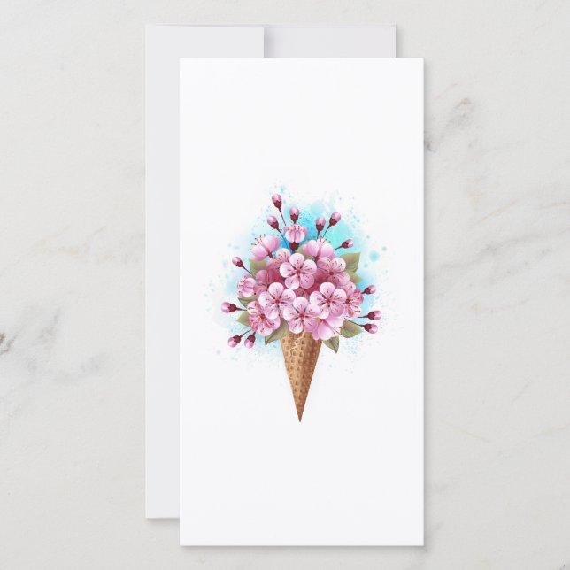 Sorvete Waffle Rosa Sakura Cone (Frente)