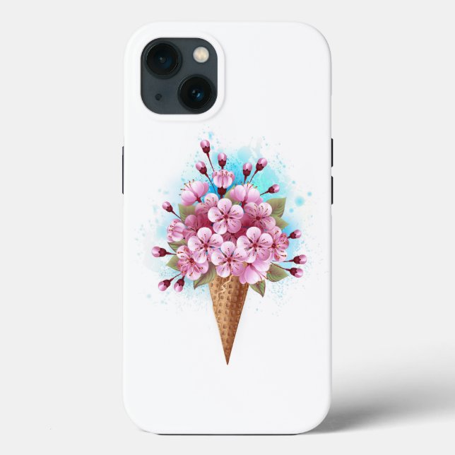 Sorvete Waffle Rosa Sakura Cone (Verso)