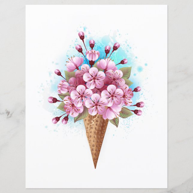 Sorvete Waffle Rosa Sakura Cone (Frente)