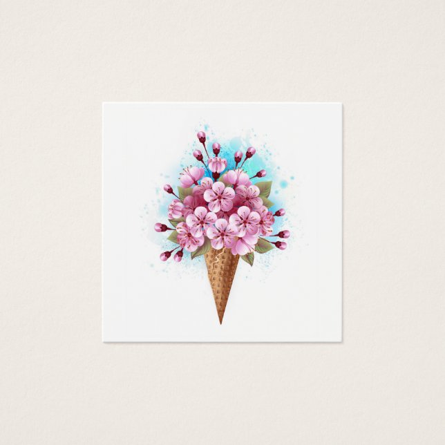 Sorvete Waffle Rosa Sakura Cone (Frente)