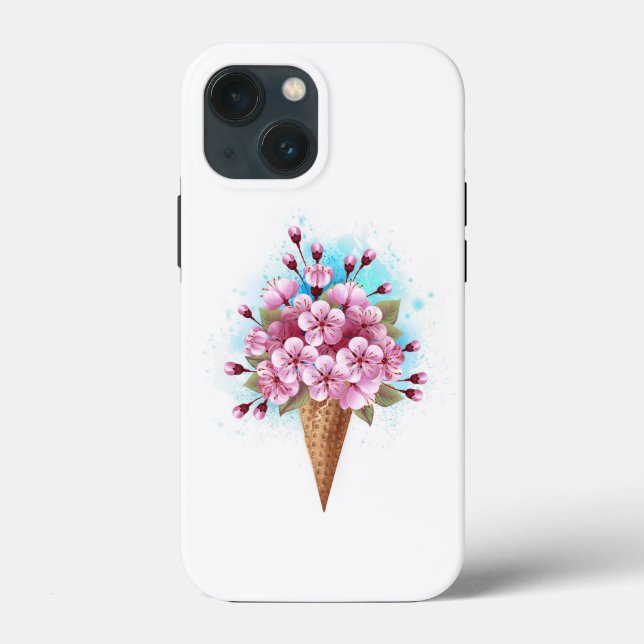 Sorvete Waffle Rosa Sakura Cone (Verso)