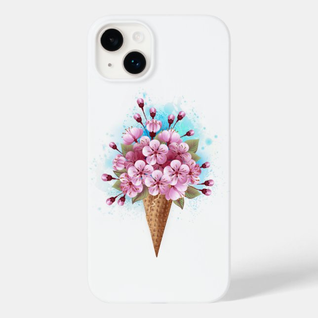 Sorvete Waffle Rosa Sakura Cone (Verso)