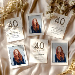 Sou 40 na moda de impressão animal foto de script<br><div class="desc">Design aniversário de 40 anos de diversão moderna para impressão animal</div>