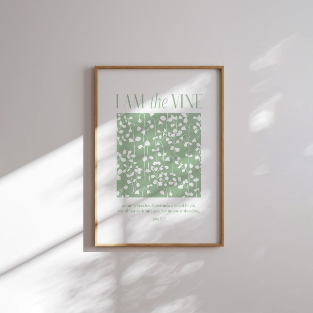 Sou a Escritura do Poster Cristão Vine John 15:5 (Criador carregado)