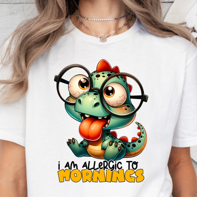 Sou alérgico a manhãs, sarcasmo, camiseta engraçad (I'm allergic to mornings t-shirt)