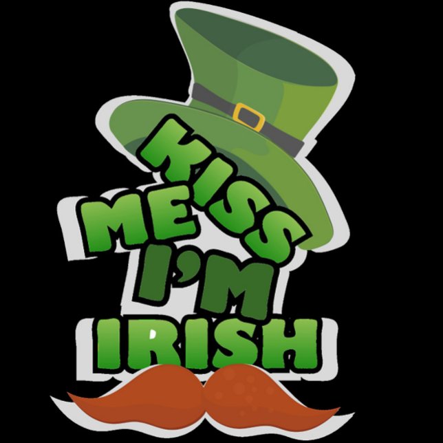 Sou irlandês T-Shirt (A digital illustration on a black background features a St. Patrick's Day theme.)