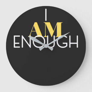 Sou O Bastante Relógio De Parede Acríricas